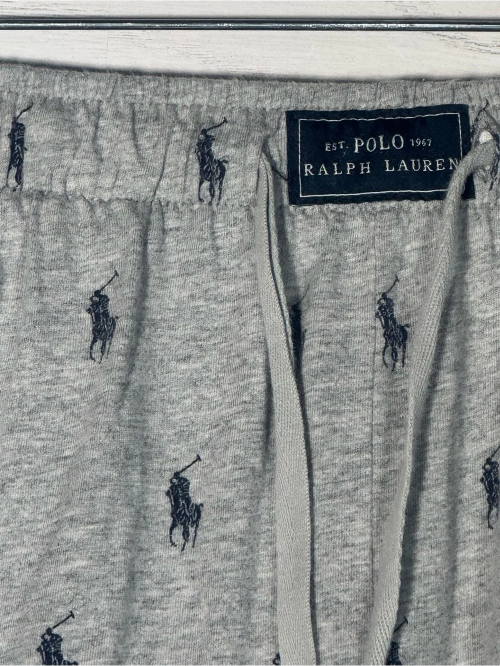 Polo Ralph Lauren All Over Pony Print Sleepwear Joggers Pants Gray Men’s Small